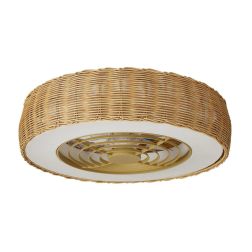 KILIMANJARO VENTILATORE IN RATTAN D65 CM LED 70W DIMMERABILE PALE INVISIBILI CON TELECOMANDO INCLUSO Mantra - Cristalensi Shop O 2