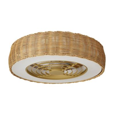 KILIMANJARO VENTILATORE IN RATTAN D65 CM LED 70W DIMMERABILE PALE INVISIBILI CON TELECOMANDO INCLUSO Mantra - Cristalensi Shop O