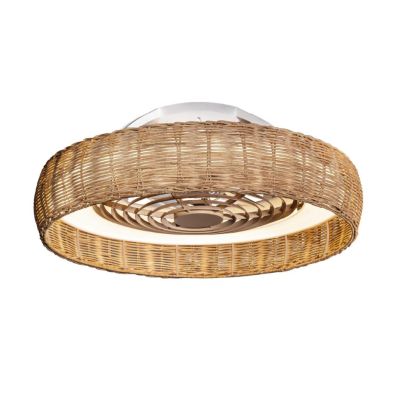 KILIMANJARO MINI VENTILATORE IN RATTAN D58 CM LED 55W DIMMERABILE PALE INVISIBILI IP44 CON TELECOMANDO INCLUSO Mantra - Cristale