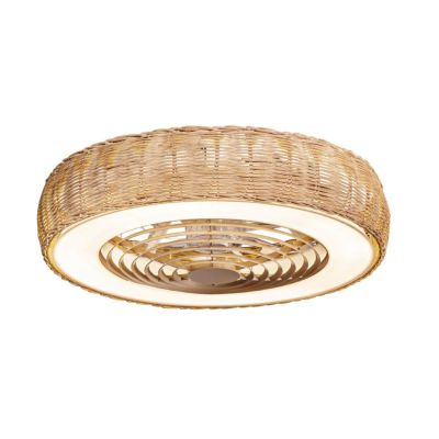 KILIMANJARO MINI VENTILATORE IN RATTAN D58 CM LED 55W DIMMERABILE PALE INVISIBILI IP44 CON TELECOMANDO INCLUSO Mantra - Cristale