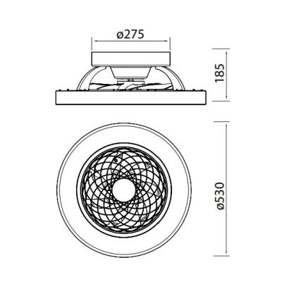 TIBET MINI VENTILATORE MODERNO IN METALLO LED 70W DIMMERABILE 3 FINITURE COLORE TELECOMANDO INCLUSO Mantra - Cristalensi Shop On