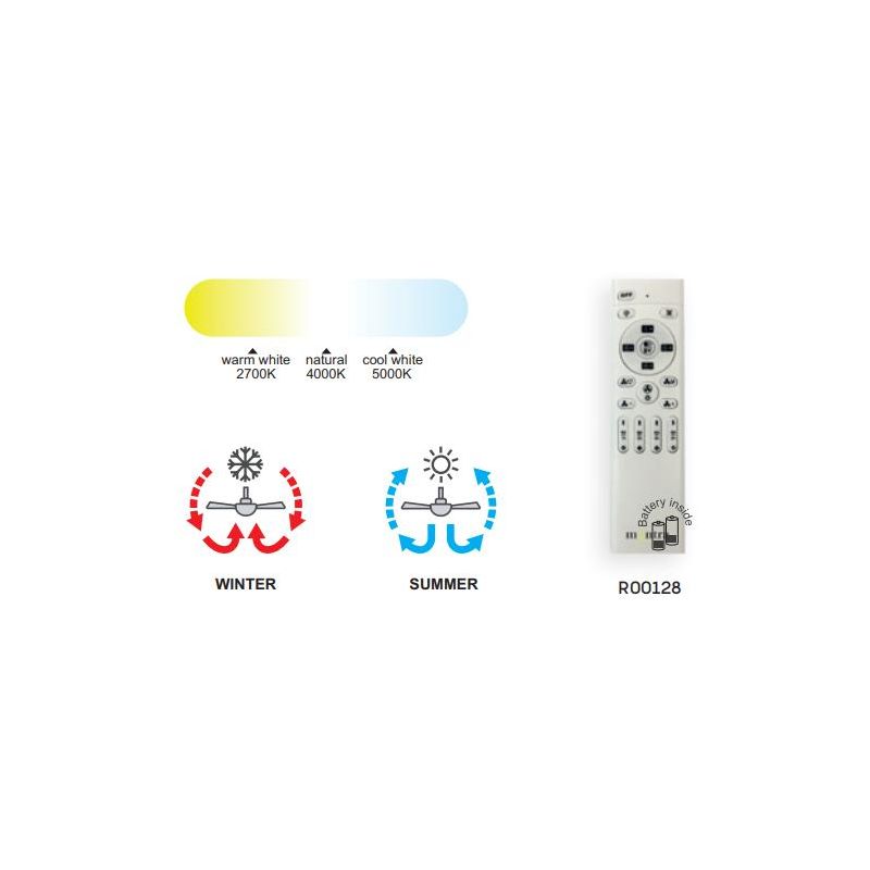 HIMALAYA VENTILATORE MODERNO IN METALLO LED 70W DIMMERABILE 4 FINITURE COLORE TELECOMANDO INCLUSO Mantra - Cristalensi Shop Onli