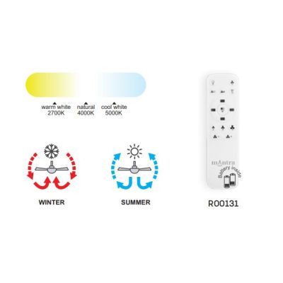 HIMALAYA MINI VENTILATORE MODERNO IN METALLO LED 70W DIMMERABILE 3 FINITURE COLORE TELECOMANDO INCLUSO Mantra - Cristalensi Shop