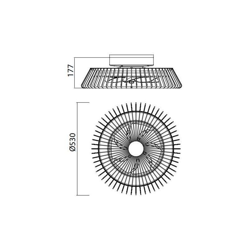 HIMALAYA MINI VENTILATORE MODERNO IN METALLO LED 70W DIMMERABILE 3 FINITURE COLORE TELECOMANDO INCLUSO Mantra - Cristalensi Shop
