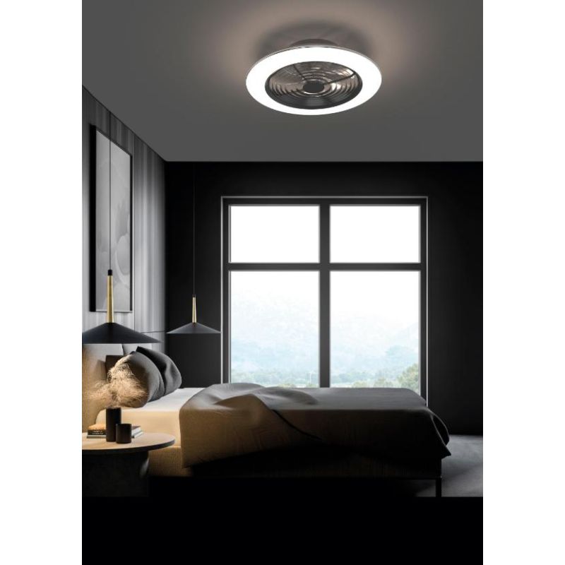 ALISIO XL VENTILATORE IN METALLO LED 95W DIMMERABILE 3 FINITURE COLORE TELECOMANDO INCLUSO MODERNO Mantra - Cristalensi Shop Onl