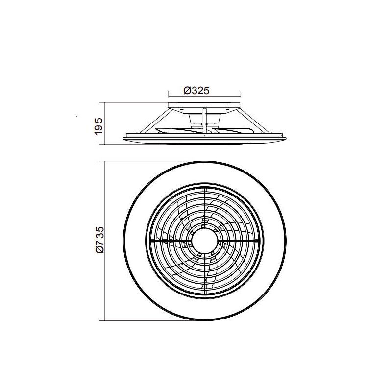 ALISIO XL VENTILATORE IN METALLO LED 95W DIMMERABILE 3 FINITURE COLORE TELECOMANDO INCLUSO MODERNO Mantra - Cristalensi Shop Onl