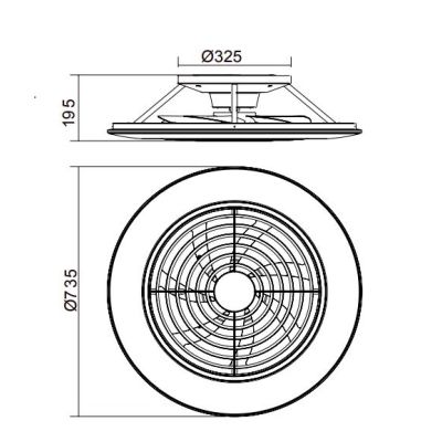 ALISIO XL VENTILATORE IN METALLO LED 95W DIMMERABILE 3 FINITURE COLORE TELECOMANDO INCLUSO MODERNO Mantra - Cristalensi Shop Onl