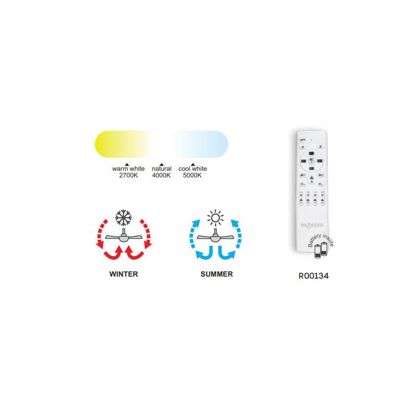 NEPAL VENTILATORE MODERNO 4 COLORI LED 75W DIMMERABILE DIAMETRO CM 105 CON TELECOMANDO INCLUSO Mantra - Cristalensi Shop Online