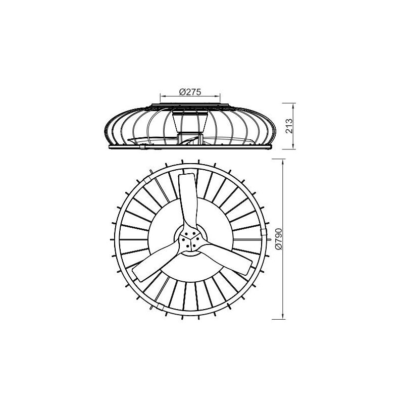 NATURE VENTILATORE IN METALLO 3 COLORI LED 75W DIMMERABILE DIAMETRO CM 79 CON TELECOMANDO INCLUSO Mantra - Cristalensi Shop Onli