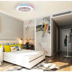 GAMER VENTILATORE MODERNO LED 40W DIMMERABILE TECNOLOGIA RGB TELECOMANDO INCLUSO 2 COLORI Mantra - Cristalensi Shop Online