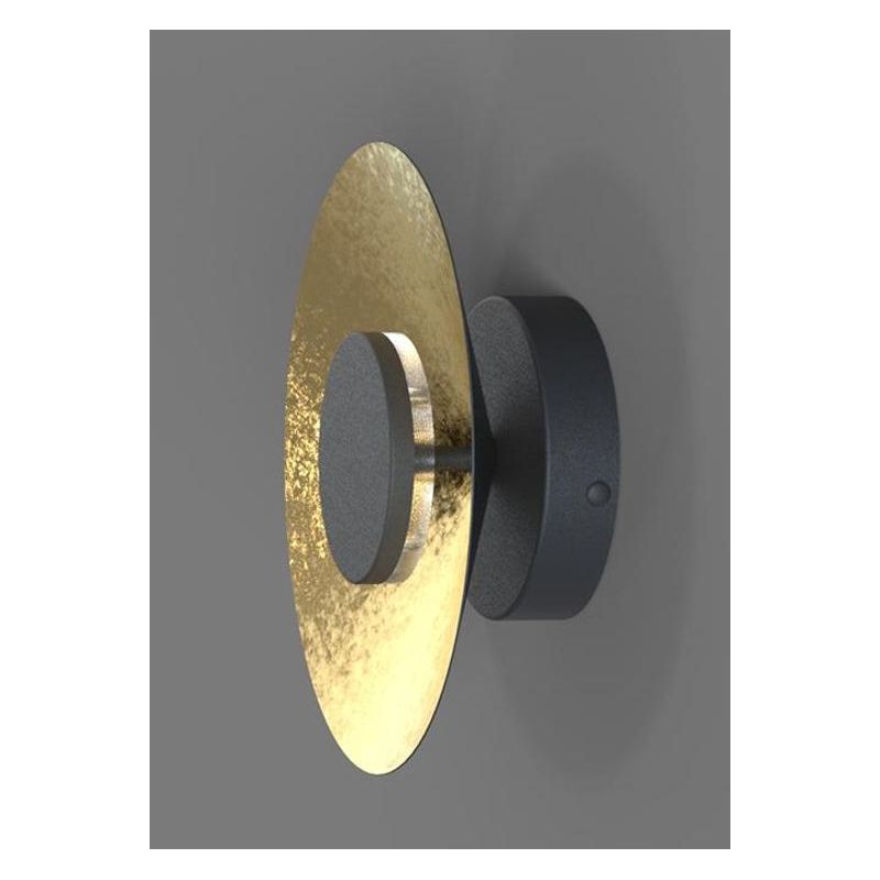 ORION PLAFONIERA/APPLIQUE 3 MISURE IN METALLO NERO CON FINITURE IN 3 COLORI LED INTEGRATO LUCE 3000K Mantra - Cristalensi Shop O