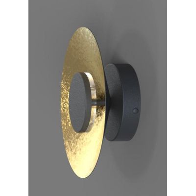 ORION PLAFONIERA/APPLIQUE 3 MISURE IN METALLO NERO CON FINITURE IN 3 COLORI LED INTEGRATO LUCE 3000K Mantra - Cristalensi Shop O