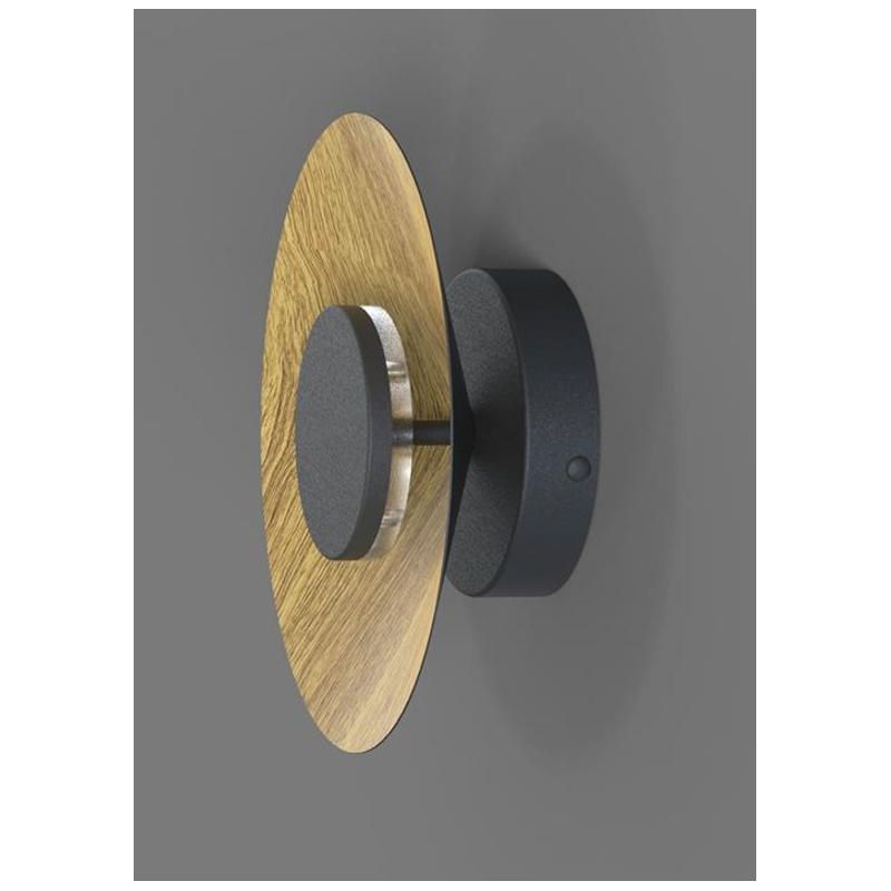 ORION PLAFONIERA/APPLIQUE 3 MISURE IN METALLO NERO CON FINITURE IN 3 COLORI LED INTEGRATO LUCE 3000K Mantra - Cristalensi Shop O