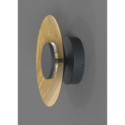 ORION PLAFONIERA/APPLIQUE 3 MISURE IN METALLO NERO CON FINITURE IN 3 COLORI LED INTEGRATO LUCE 3000K Mantra - Cristalensi Shop O