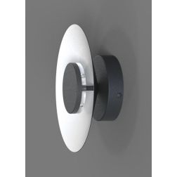 ORION PLAFONIERA/APPLIQUE 3 MISURE IN METALLO NERO CON FINITURE IN 3 COLORI LED INTEGRATO LUCE 3000K Mantra - Cristalensi Shop O 2