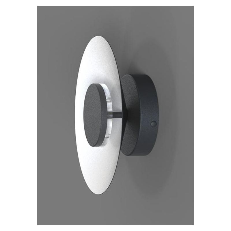 ORION PLAFONIERA/APPLIQUE 3 MISURE IN METALLO NERO CON FINITURE IN 3 COLORI LED INTEGRATO LUCE 3000K Mantra - Cristalensi Shop O