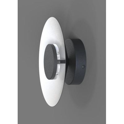 ORION PLAFONIERA/APPLIQUE 3 MISURE IN METALLO NERO CON FINITURE IN 3 COLORI LED INTEGRATO LUCE 3000K Mantra - Cristalensi Shop O