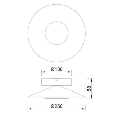 ORION PLAFONIERA/APPLIQUE 3 MISURE IN METALLO NERO CON FINITURE IN 3 COLORI LED INTEGRATO LUCE 3000K Mantra - Cristalensi Shop O