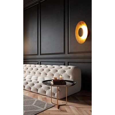 ORION PLAFONIERA/APPLIQUE 3 MISURE IN METALLO NERO CON FINITURE IN 3 COLORI LED INTEGRATO LUCE 3000K Mantra - Cristalensi Shop O