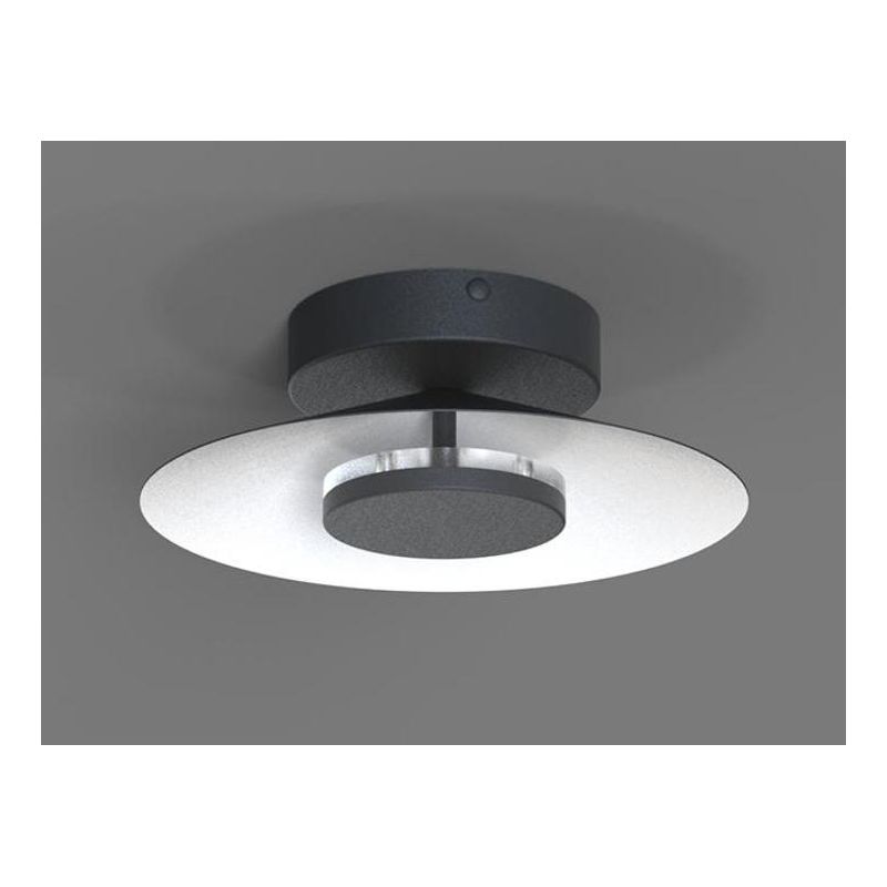 ORION PLAFONIERA/APPLIQUE 3 MISURE IN METALLO NERO CON FINITURE IN 3 COLORI LED INTEGRATO LUCE 3000K Mantra - Cristalensi Shop O