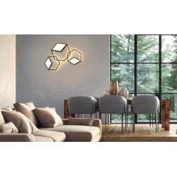 KUBICK APPLIQUE/PLAFONIERA A FORMA DI CUBO METALLO BIANCO O NERO LED INTEGRATO LUCE 3000K 3 MISURE Mantra - Cristalensi Shop Onl 2