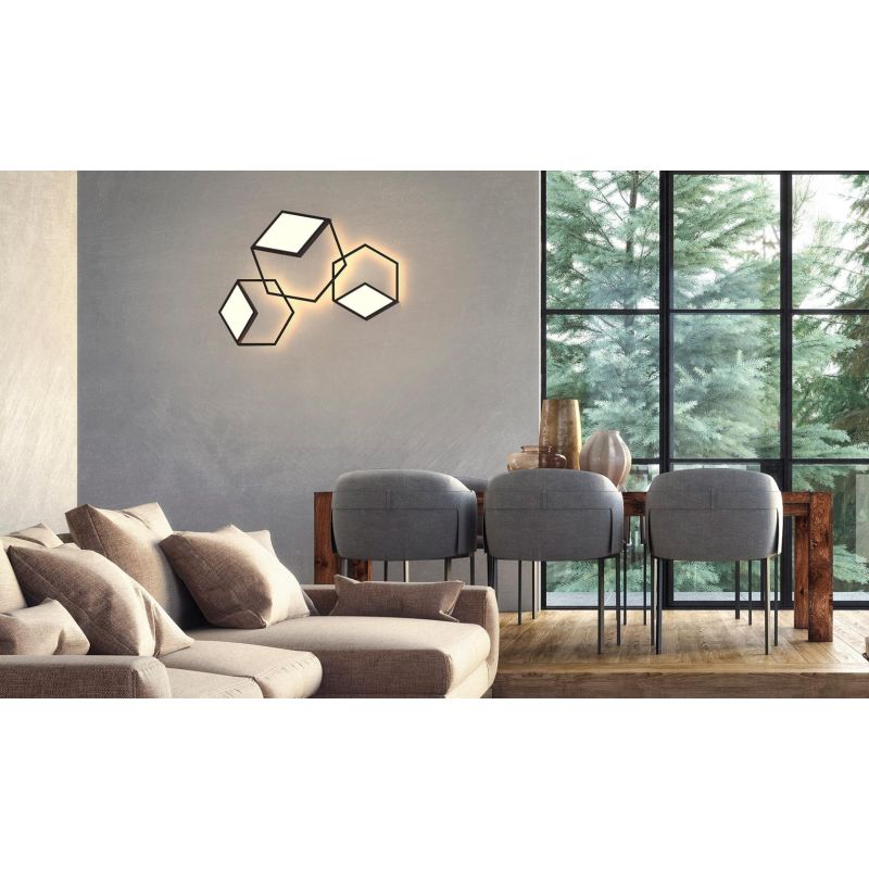 KUBICK APPLIQUE/PLAFONIERA A FORMA DI CUBO METALLO BIANCO O NERO LED INTEGRATO LUCE 3000K 3 MISURE Mantra - Cristalensi Shop Onl