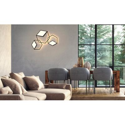 KUBICK APPLIQUE/PLAFONIERA A FORMA DI CUBO METALLO BIANCO O NERO LED INTEGRATO LUCE 3000K 3 MISURE Mantra - Cristalensi Shop Onl