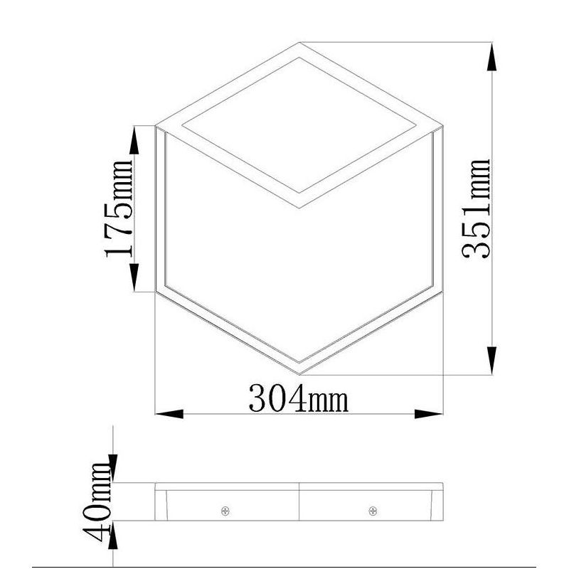 KUBICK APPLIQUE/PLAFONIERA A FORMA DI CUBO METALLO BIANCO O NERO LED INTEGRATO LUCE 3000K 3 MISURE Mantra - Cristalensi Shop Onl