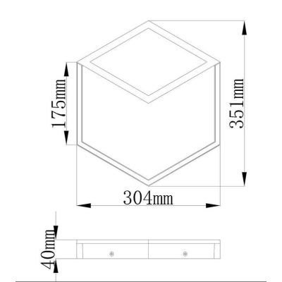 KUBICK APPLIQUE/PLAFONIERA A FORMA DI CUBO METALLO BIANCO O NERO LED INTEGRATO LUCE 3000K 3 MISURE Mantra - Cristalensi Shop Onl
