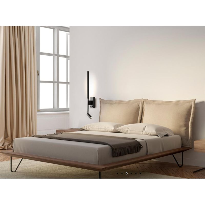 TORCH APPLIQUE LINEARE A 2 LUCI IN METALLO NERO O BIANCO LED 9W LUCE 3000K ORIENTABILE MODERNA Mantra - Cristalensi Shop Online