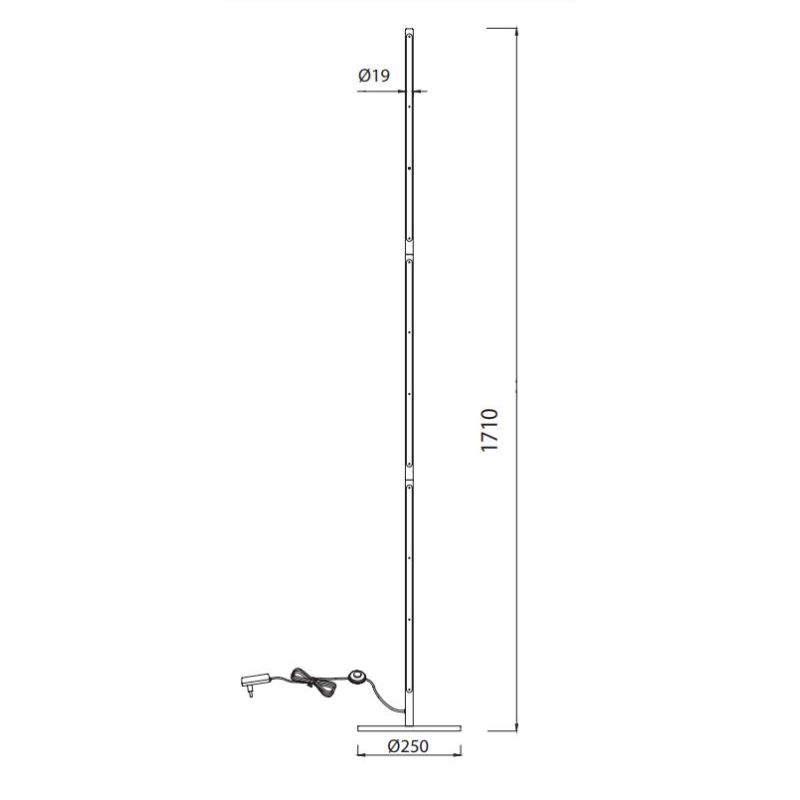 TORCH PIANTANA LINEARE MODERNA IN METALLO NERO O BIANCO LED 25W LUCE 3000K CON STELO ORIENTABILE Mantra - Cristalensi Shop Onlin