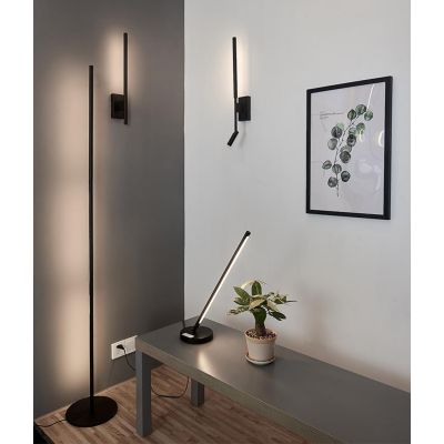 TORCH PIANTANA LINEARE MODERNA IN METALLO NERO O BIANCO LED 25W LUCE 3000K CON STELO ORIENTABILE Mantra - Cristalensi Shop Onlin