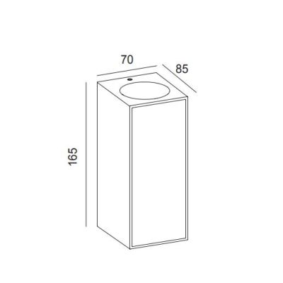 BERET APPLIQUE BICOLORE IN ALLUMINIO ANTRACITE E LEGNO PER AMBIENTI ESTERNI IP65 LAMPADINE ATTACCO GU10 Mantra - Cristalensi Sho