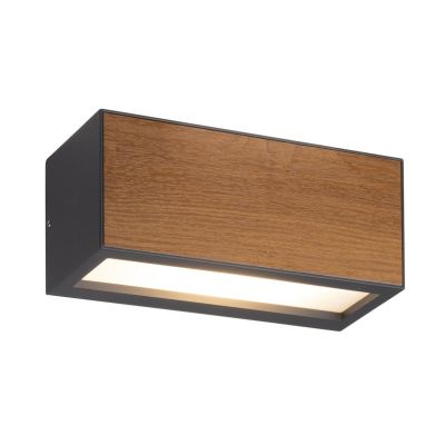 BERET APPLIQUE BICOLORE IN ALLUMINIO ANTRACITE E LEGNO PER AMBIENTI ESTERNI IP54 LAMPADINA ATTACCO E27 Mantra - Cristalensi Shop