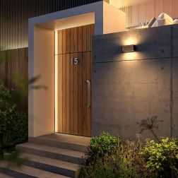 BERET APPLIQUE BICOLORE IN ALLUMINIO ANTRACITE E LEGNO PER AMBIENTI ESTERNI IP54 LAMPADINA ATTACCO E27 Mantra - Cristalensi Shop 2