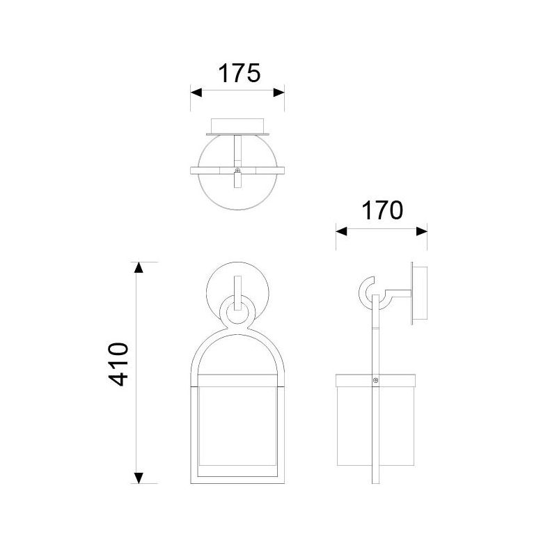 MAYA APPLIQUE DA ESTERNO IP54 IN ALLUMINIO E VETRO FINITURA ANTRACITE STILE VINTAGE LAMPADINA ATTACCO E27 Mantra - Cristalensi S