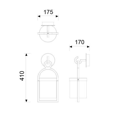 MAYA APPLIQUE DA ESTERNO IP54 IN ALLUMINIO E VETRO FINITURA ANTRACITE STILE VINTAGE LAMPADINA ATTACCO E27 Mantra - Cristalensi S