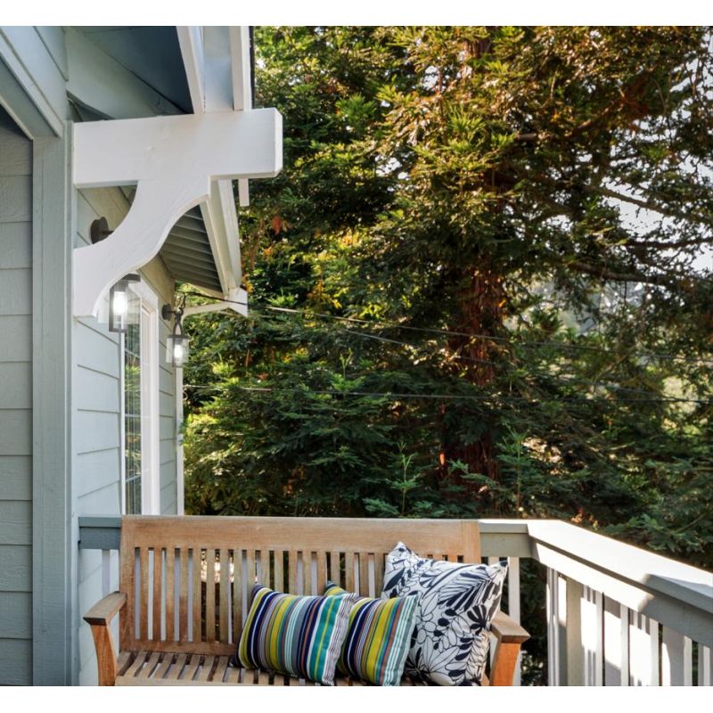 MAYA APPLIQUE DA ESTERNO IP54 IN ALLUMINIO E VETRO FINITURA ANTRACITE STILE VINTAGE LAMPADINA ATTACCO E27 Mantra - Cristalensi S