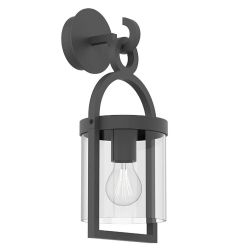 MAYA APPLIQUE DA ESTERNO IP54 IN ALLUMINIO E VETRO FINITURA ANTRACITE STILE VINTAGE LAMPADINA ATTACCO E27 Mantra - Cristalensi S