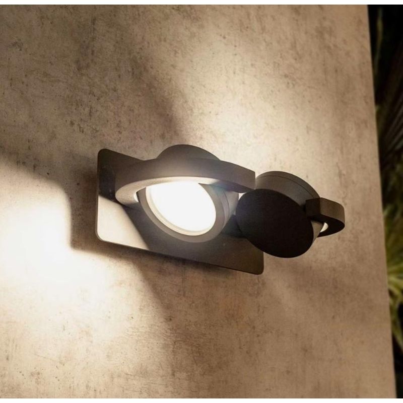 IGUAZU APPLIQUE 2 LUCI DA ESTERNO ORIENTABILE ALLUMINIO ANTRACITE O BIANCO IP54 LAMPADINE ATTACCO GX53 Mantra - Cristalensi Shop