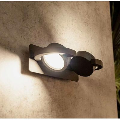 IGUAZU APPLIQUE 2 LUCI DA ESTERNO ORIENTABILE ALLUMINIO ANTRACITE O BIANCO IP54 LAMPADINE ATTACCO GX53 Mantra - Cristalensi Shop