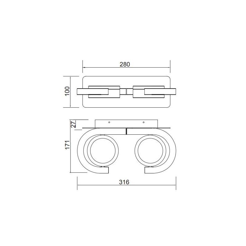 IGUAZU APPLIQUE 2 LUCI DA ESTERNO ORIENTABILE ALLUMINIO ANTRACITE O BIANCO IP54 LAMPADINE ATTACCO GX53 Mantra - Cristalensi Shop