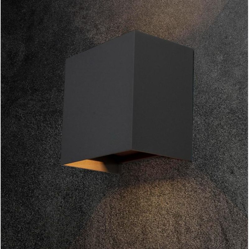 DAVOS XL APPLIQUE CUBO IN 4 COLORI IP65 LED 20W LUCE 3000K O 4000K FASCIO DI LUCE REGOLABILE Mantra - Cristalensi Shop Online
