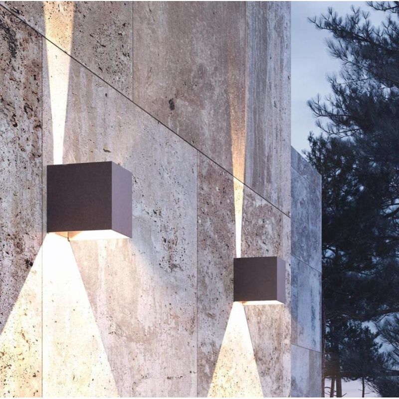 DAVOS XL APPLIQUE CUBO IN 4 COLORI IP65 LED 20W LUCE 3000K O 4000K FASCIO DI LUCE REGOLABILE Mantra - Cristalensi Shop Online