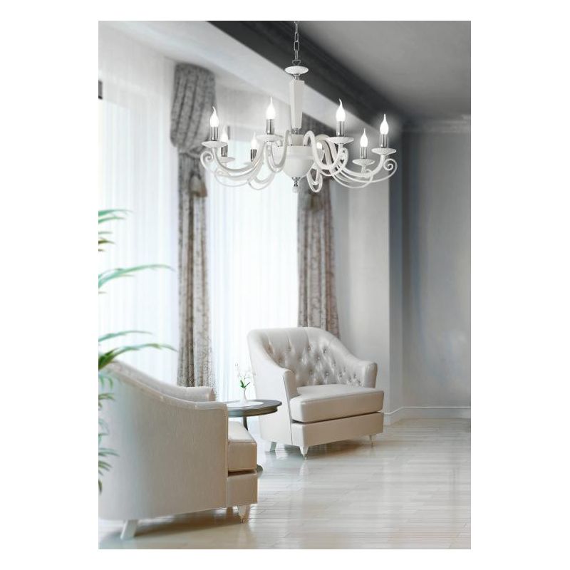 CHERUBINI 8 LUCI LAMPADARIO CLASSICO ED ELEGANTE IN CRISTALLO E VETRO 3 FINITURE DI ONDALUCE ONDALUCE CICIRIELLO - Cristalensi S