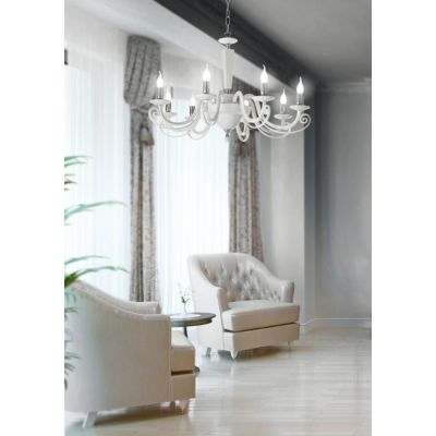CHERUBINI 8 LUCI LAMPADARIO CLASSICO ED ELEGANTE IN CRISTALLO E VETRO 3 FINITURE DI ONDALUCE ONDALUCE CICIRIELLO - Cristalensi S