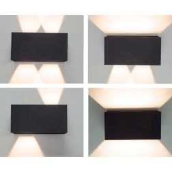 DAVOS APPLIQUE RETTANGOLARE 4 COLORI IP54 LED 24W LUCE 3000K O 4000K FASCI DI LUCE REGOLABILI Mantra - Cristalensi Shop Online 2