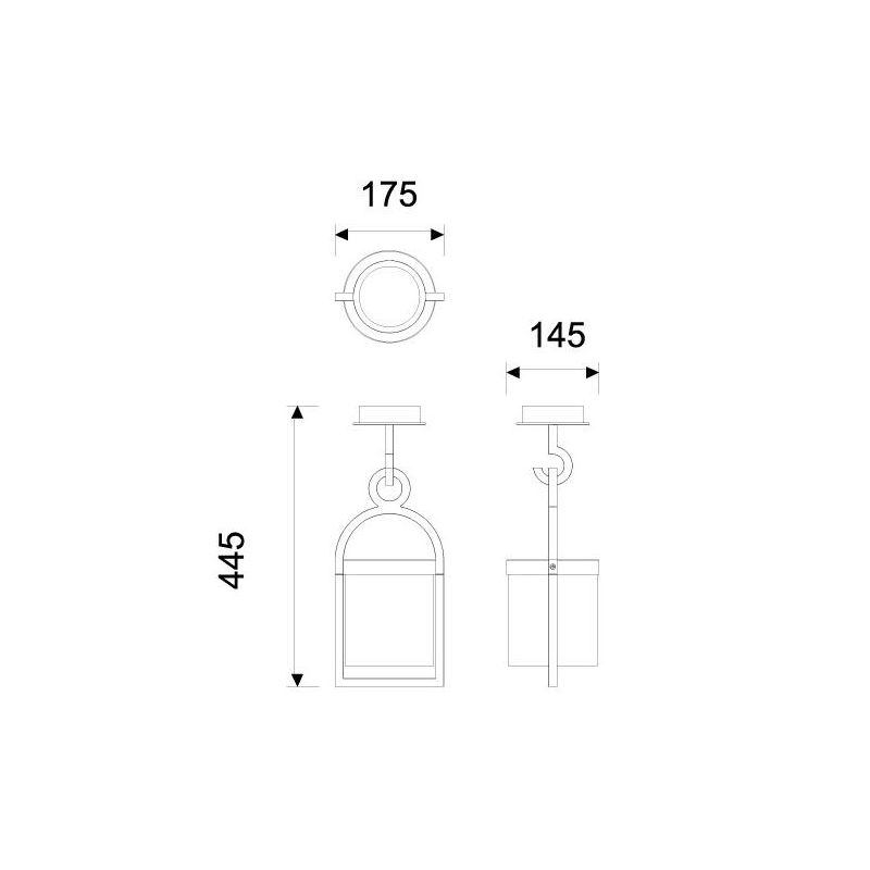 MAYA PLAFONIERA DA ESTERNO IP54 IN ALLUMINIO E VETRO FINITURA ANTRACITE STILE VINTAGE LAMPADINA ATTACCO E27 Mantra - Cristalensi