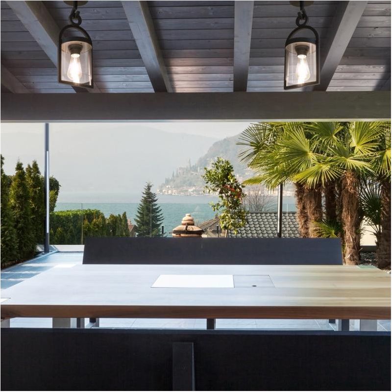 MAYA PLAFONIERA DA ESTERNO IP54 IN ALLUMINIO E VETRO FINITURA ANTRACITE STILE VINTAGE LAMPADINA ATTACCO E27 Mantra - Cristalensi