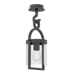 MAYA PLAFONIERA DA ESTERNO IP54 IN ALLUMINIO E VETRO FINITURA ANTRACITE STILE VINTAGE LAMPADINA ATTACCO E27 Mantra - Cristalensi